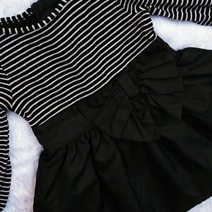 12 MONTHS: BLACK AND WHITE DRESS W/ BOW